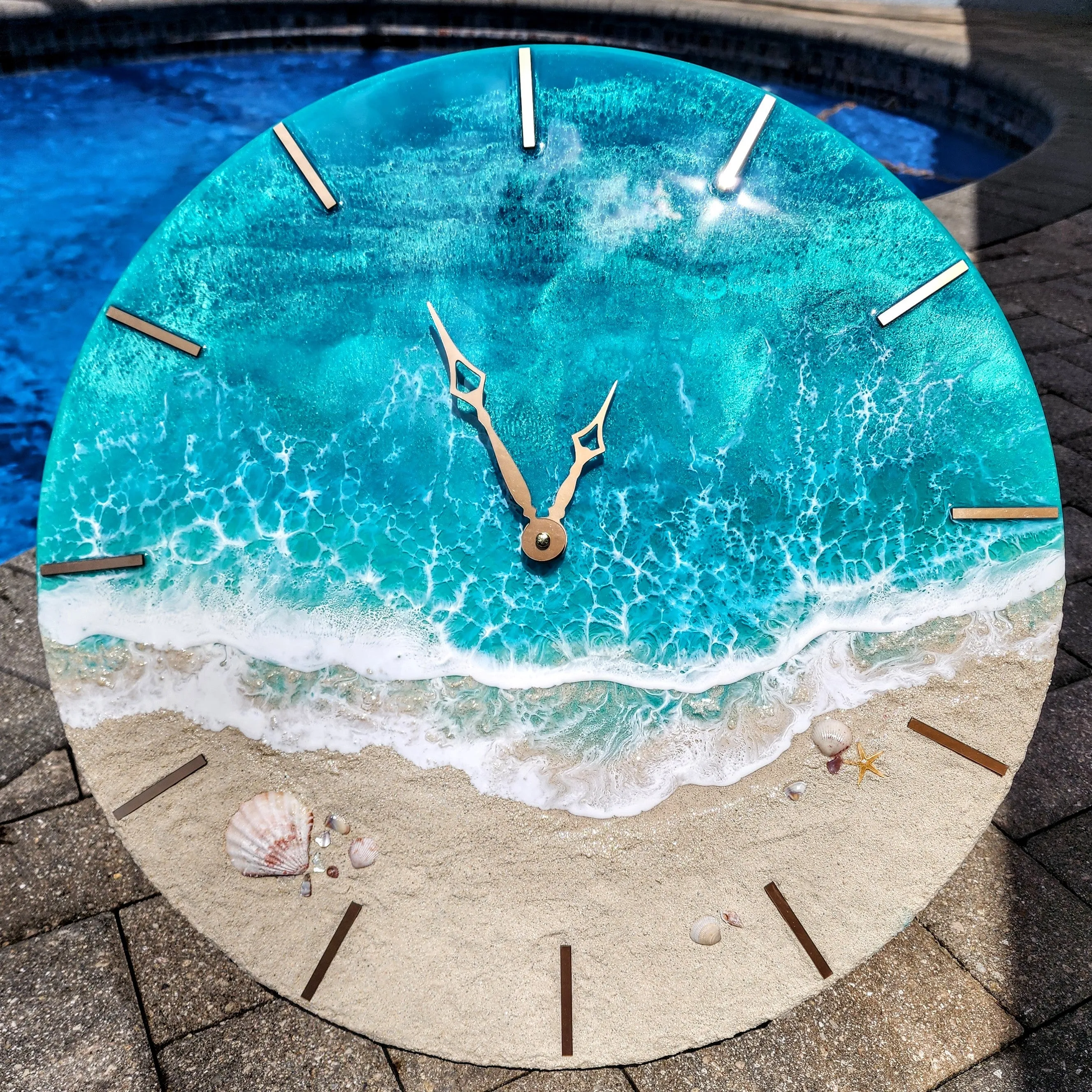 20" Teal Tides Clock