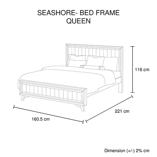 4 Pieces Bedroom Suite Queen Size Silver Brush in Acacia Wood Construction Bed, Bedside Table & Tallboy