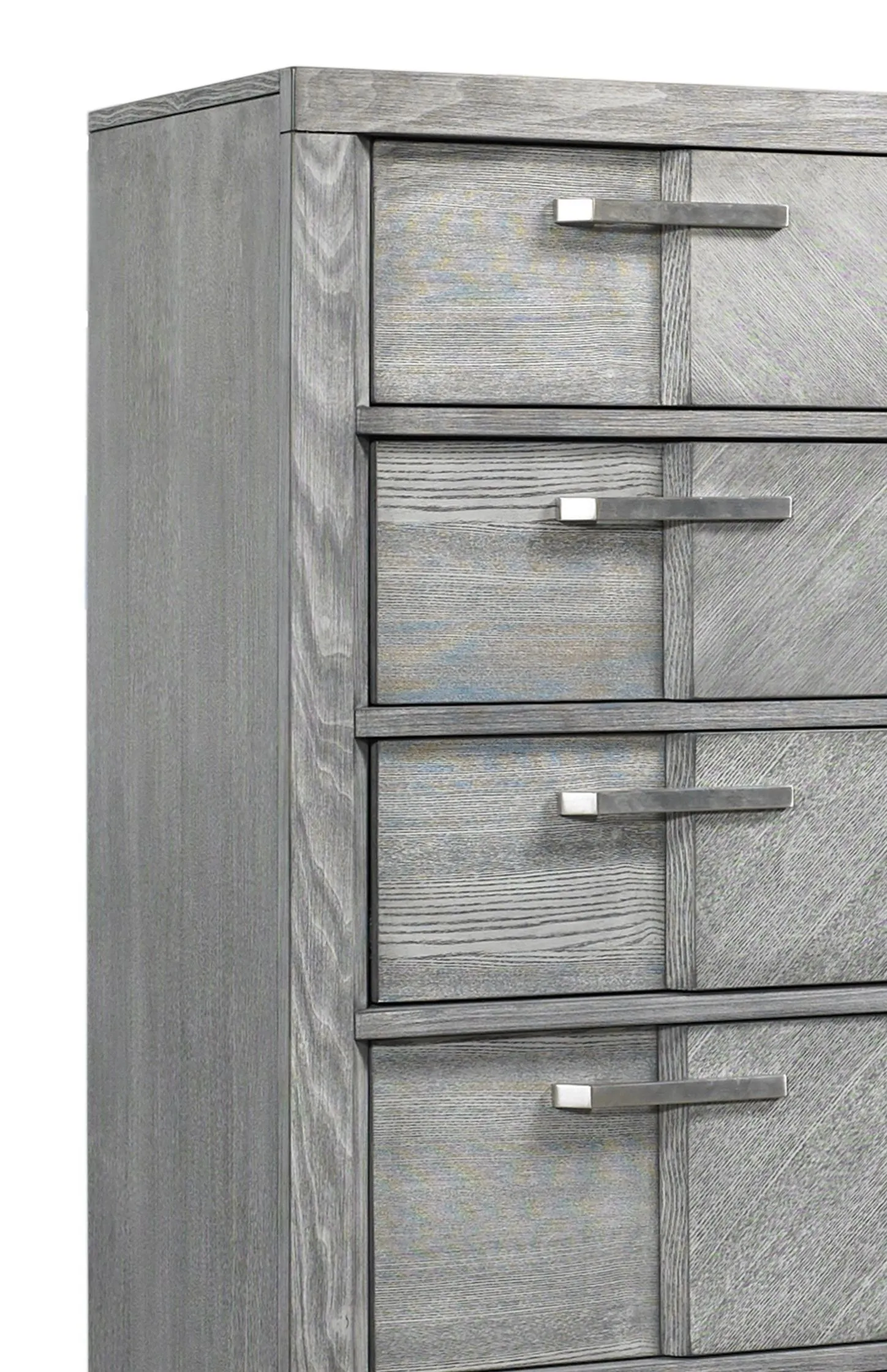 5 Drawer Chest Book Matched Veneers - Gray by Couch.com