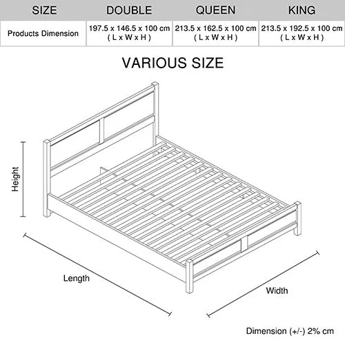 5-Piece Bedroom Suite | Natural Wood-like MDF | Double Size Oak Colour Bed | Bedside Table | Tallboy & Dresser