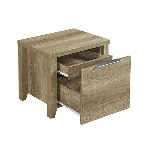 5-Piece Bedroom Suite | Natural Wood-like MDF | Double Size Oak Colour Bed | Bedside Table | Tallboy & Dresser