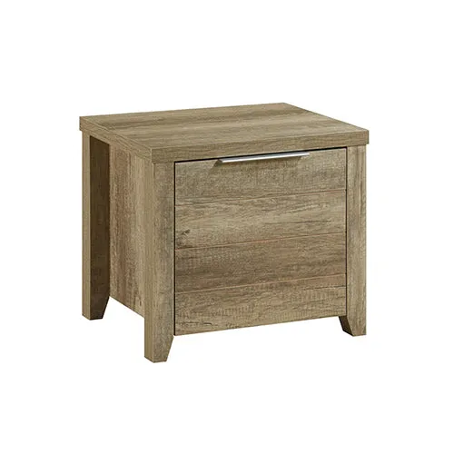5-Piece Bedroom Suite | Natural Wood-like MDF | Double Size Oak Colour Bed | Bedside Table | Tallboy & Dresser