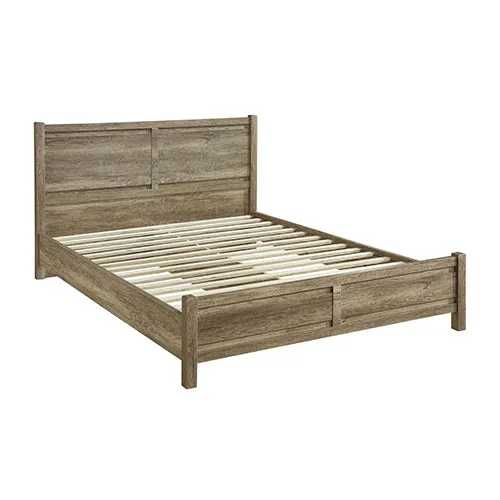 5-Piece Bedroom Suite | Natural Wood-like MDF | Double Size Oak Colour Bed | Bedside Table | Tallboy & Dresser