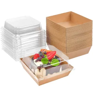 50 Pack Clear Lid Charcuterie Boxes For Desserts & Strawberries