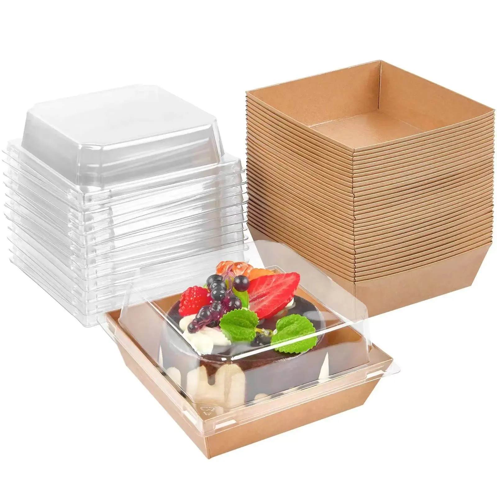 50 Pack Clear Lid Charcuterie Boxes For Desserts & Strawberries