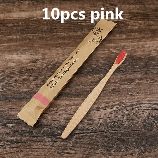 5/10pcs Bamboo Resuable toothbrush