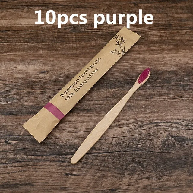 5/10pcs Bamboo Resuable toothbrush