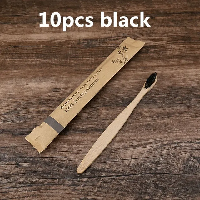 5/10pcs Bamboo Resuable toothbrush