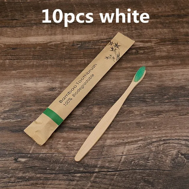 5/10pcs Bamboo Resuable toothbrush