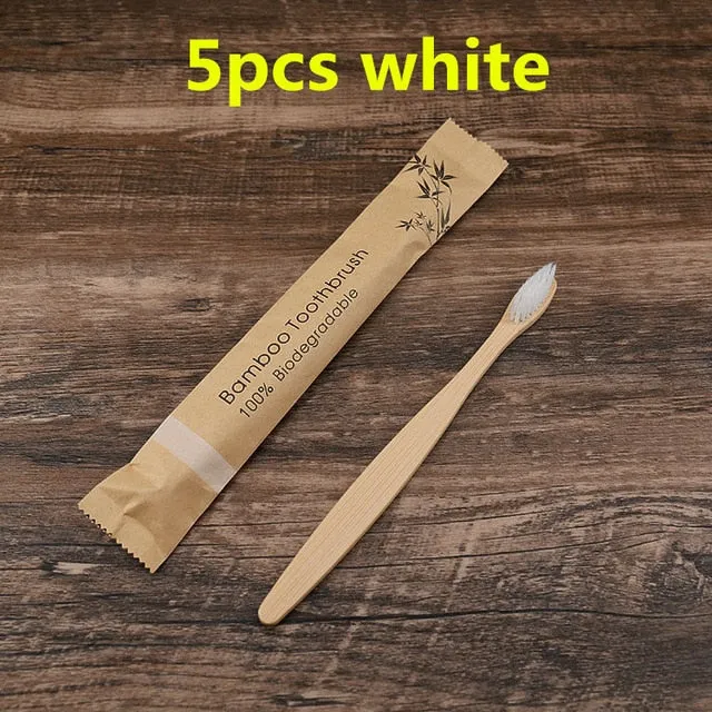5/10pcs Bamboo Resuable toothbrush