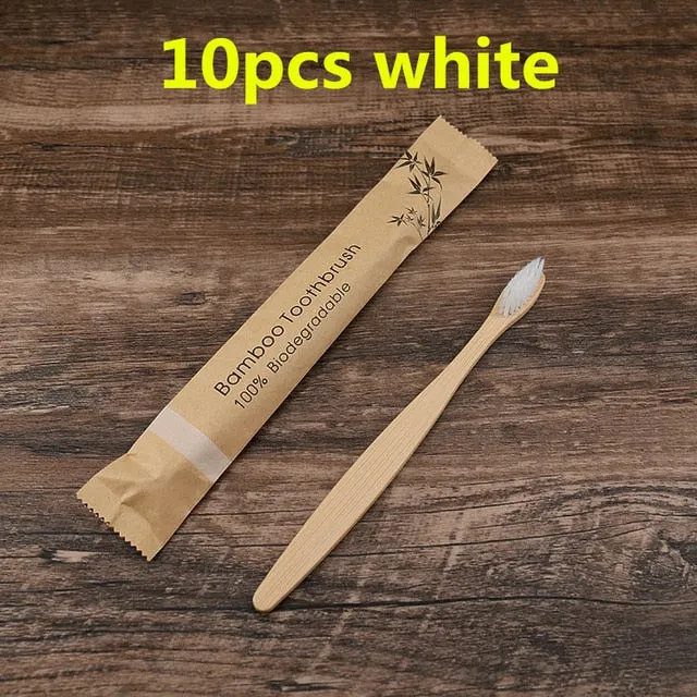 5/10pcs Bamboo Resuable toothbrush
