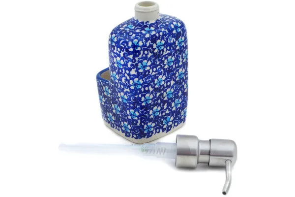 7" Soap dispenser with holder - Flowers On The Lake