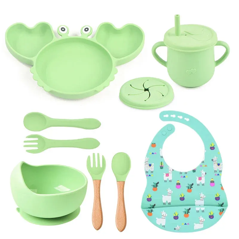 9Pcs Baby Silicone Feeding Set