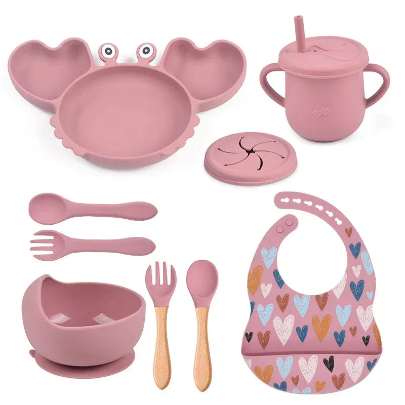 9Pcs Baby Silicone Feeding Set