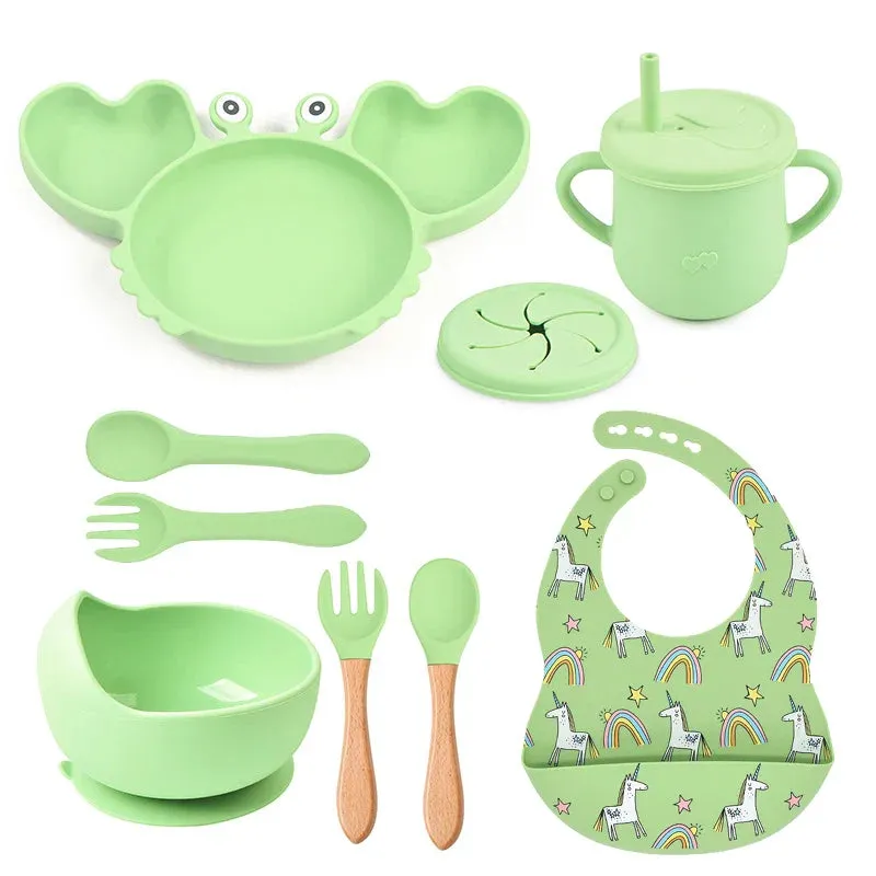 9Pcs Baby Silicone Feeding Set