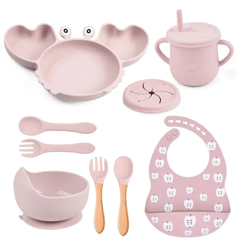 9Pcs Baby Silicone Feeding Set