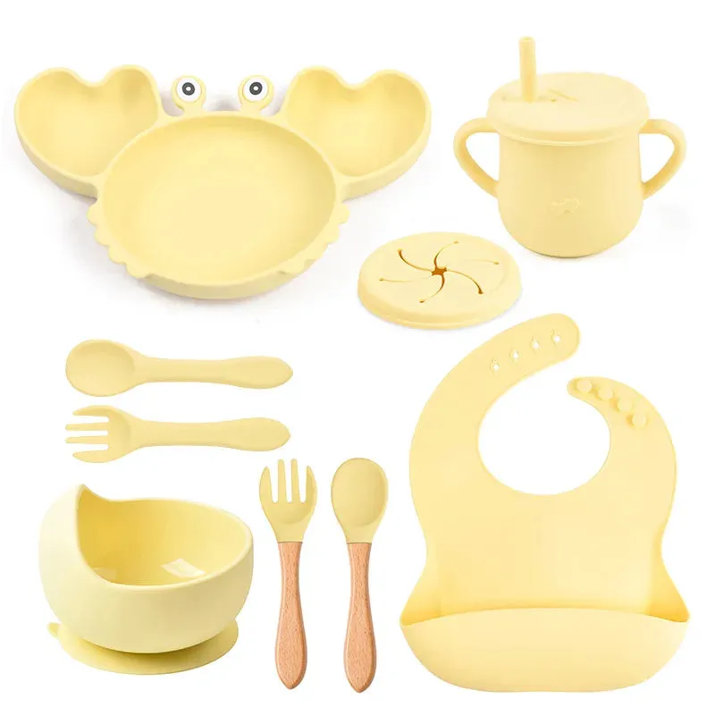 9Pcs Baby Silicone Feeding Set