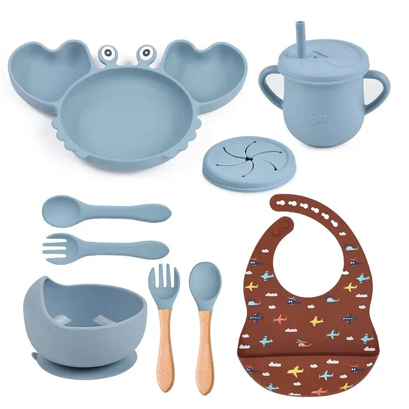 9Pcs Baby Silicone Feeding Set