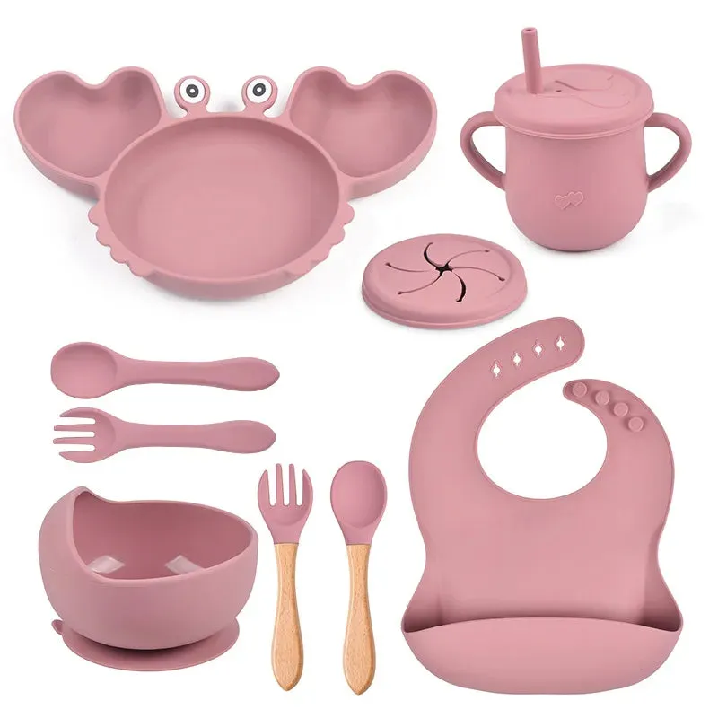 9Pcs Baby Silicone Feeding Set