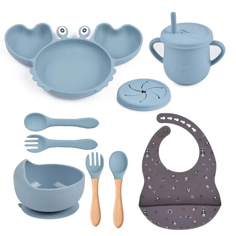 9Pcs Baby Silicone Feeding Set