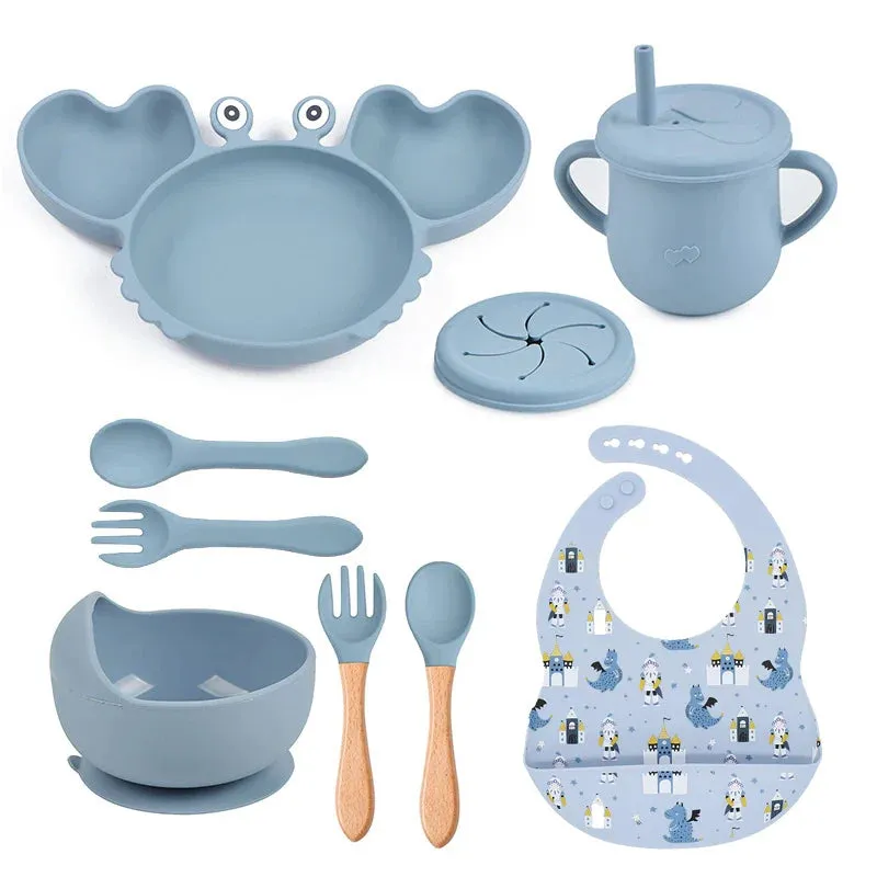 9Pcs Baby Silicone Feeding Set