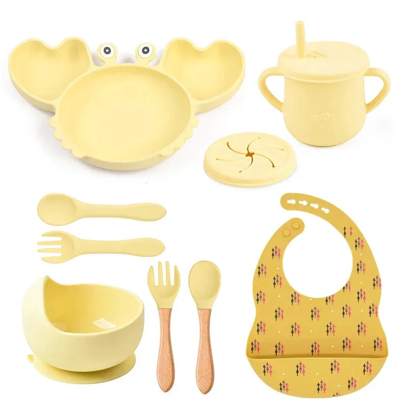 9Pcs Baby Silicone Feeding Set