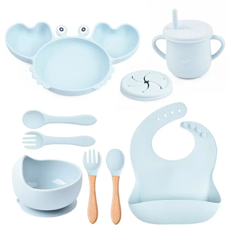 9Pcs Baby Silicone Feeding Set