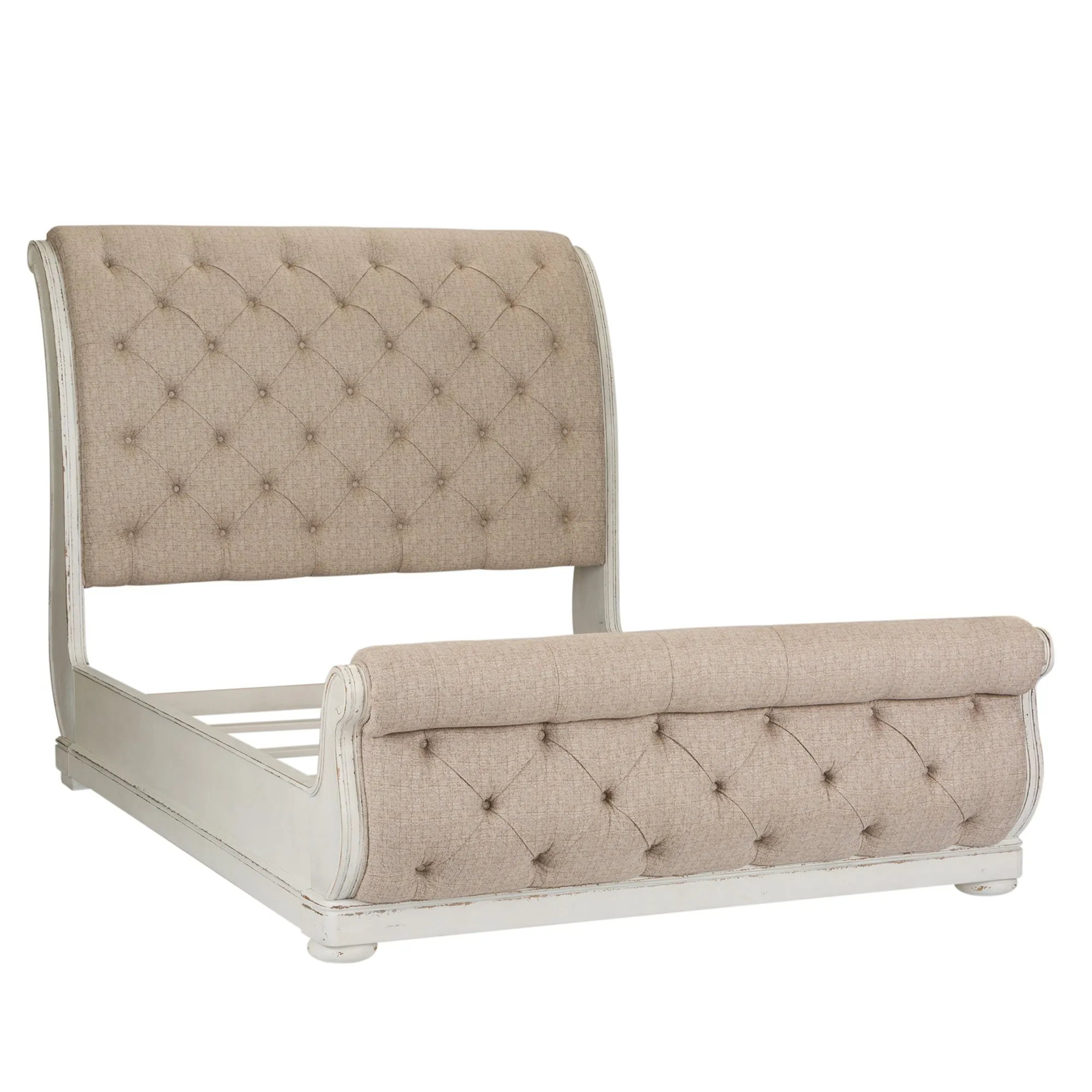 Abbey Park 520-BR-KUSLDMCN King Uph Sleigh Bed, Dresser & Mirror, Chest, Night Stand