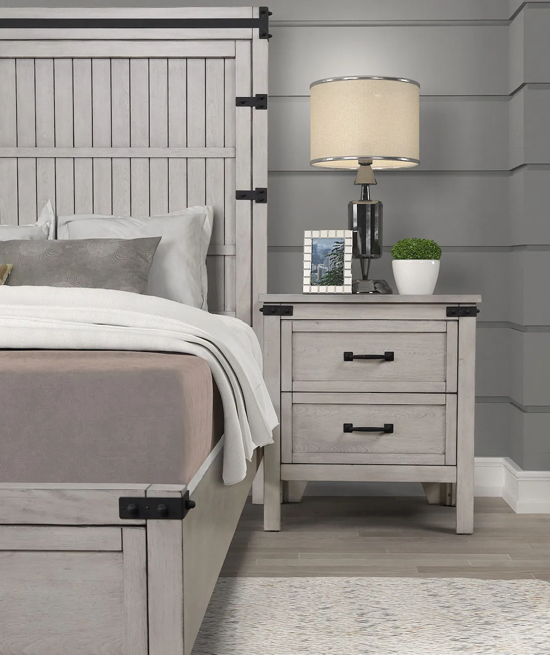Alexandria - Nightstand, Mountain Mist Finish - Gray by Couch.com