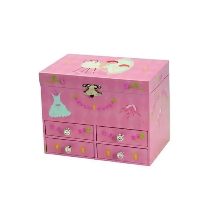 Ballerina Jewelry Box with Four Drawers