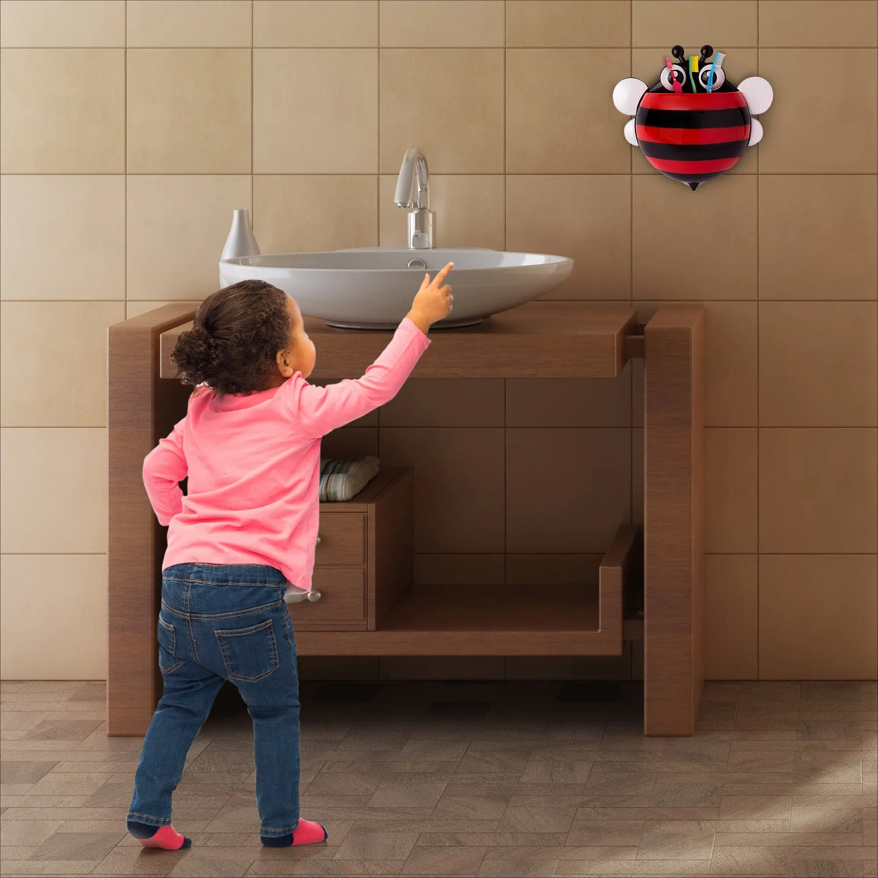 Bee Red Toothbrush Holder