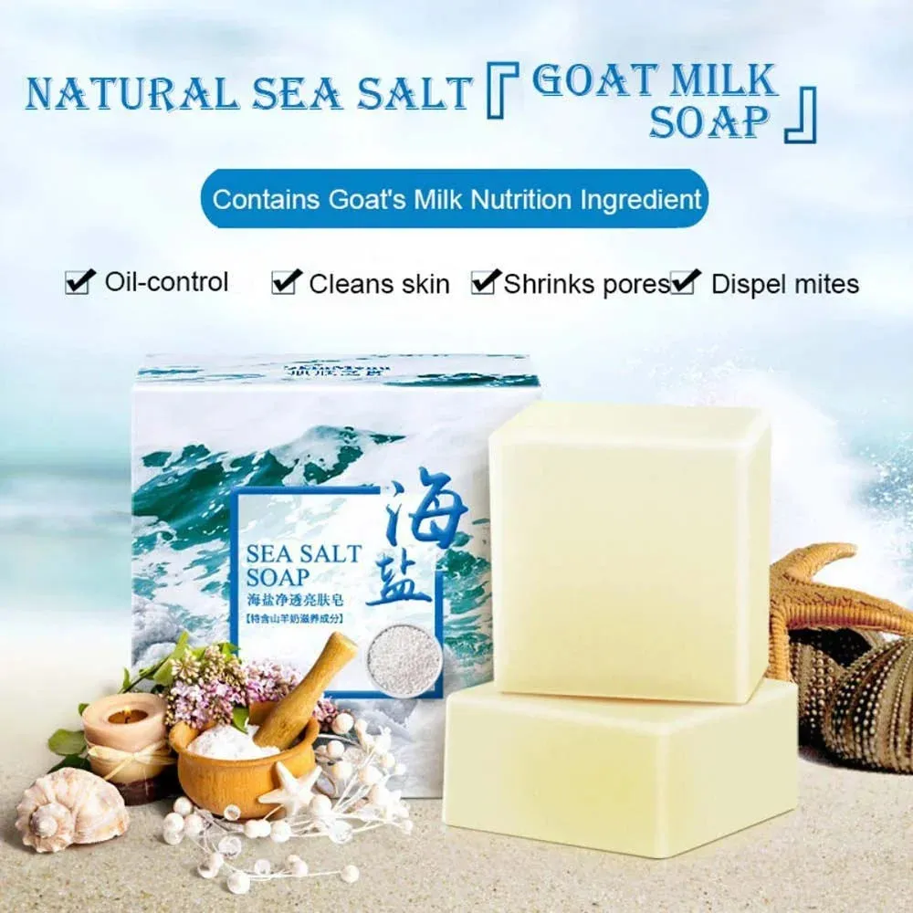 Handmade Goat Milk & Sea Salt Soap -  Natural, Moisturizing, 100g