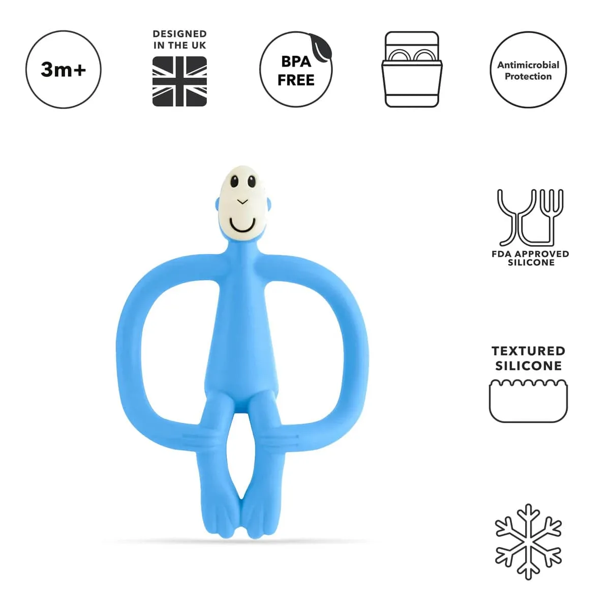 Matchstick Monkey Teething Toy - Light Blue