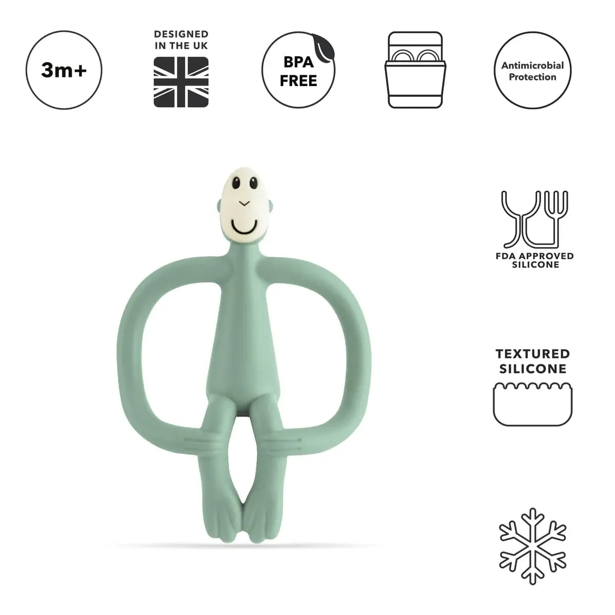 Matchstick Monkey Teething Toy - Mint Green