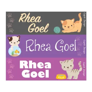 Personalised Cats Waterproof Stickers - Rectangular