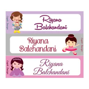 Personalised Happy Girl Waterproof Stickers - Rectangular