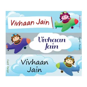 Personalised Pilot Waterproof Stickers - Rectangular