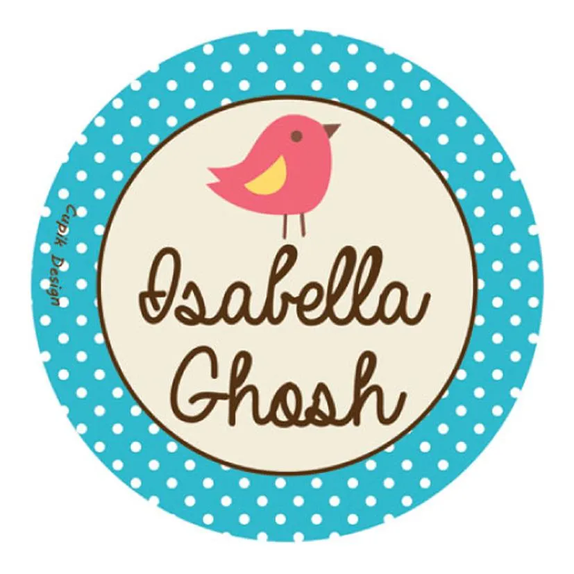 Personalised Waterproof Stickers - Lil Birdy, Set of 28