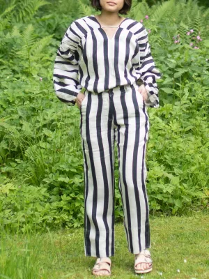 Sienna Stripes Top Black