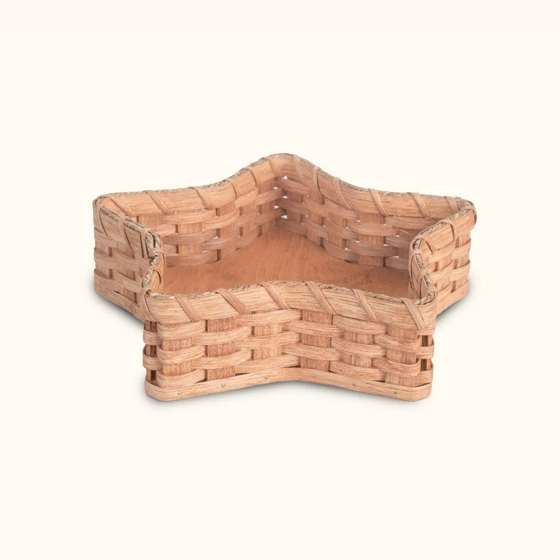 Star Shaped Napkin Basket | Decorative Amish Wicker Tabletop Basket