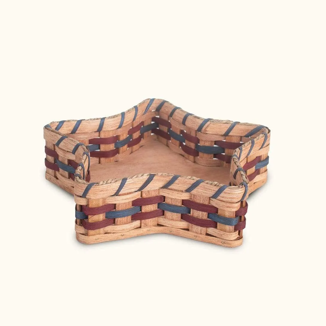 Star Shaped Napkin Basket | Decorative Amish Wicker Tabletop Basket