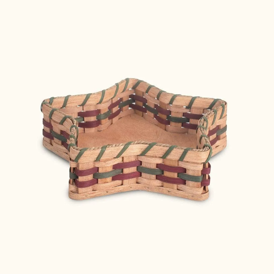 Star Shaped Napkin Basket | Decorative Amish Wicker Tabletop Basket
