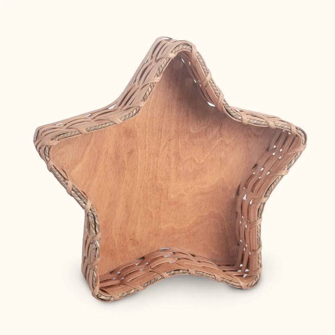 Star Shaped Napkin Basket | Decorative Amish Wicker Tabletop Basket