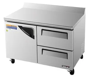 Turbo Air TWF-48SD-D2-N Super Deluxe 48" 2 Drawer and 1 Door Worktop Freezer