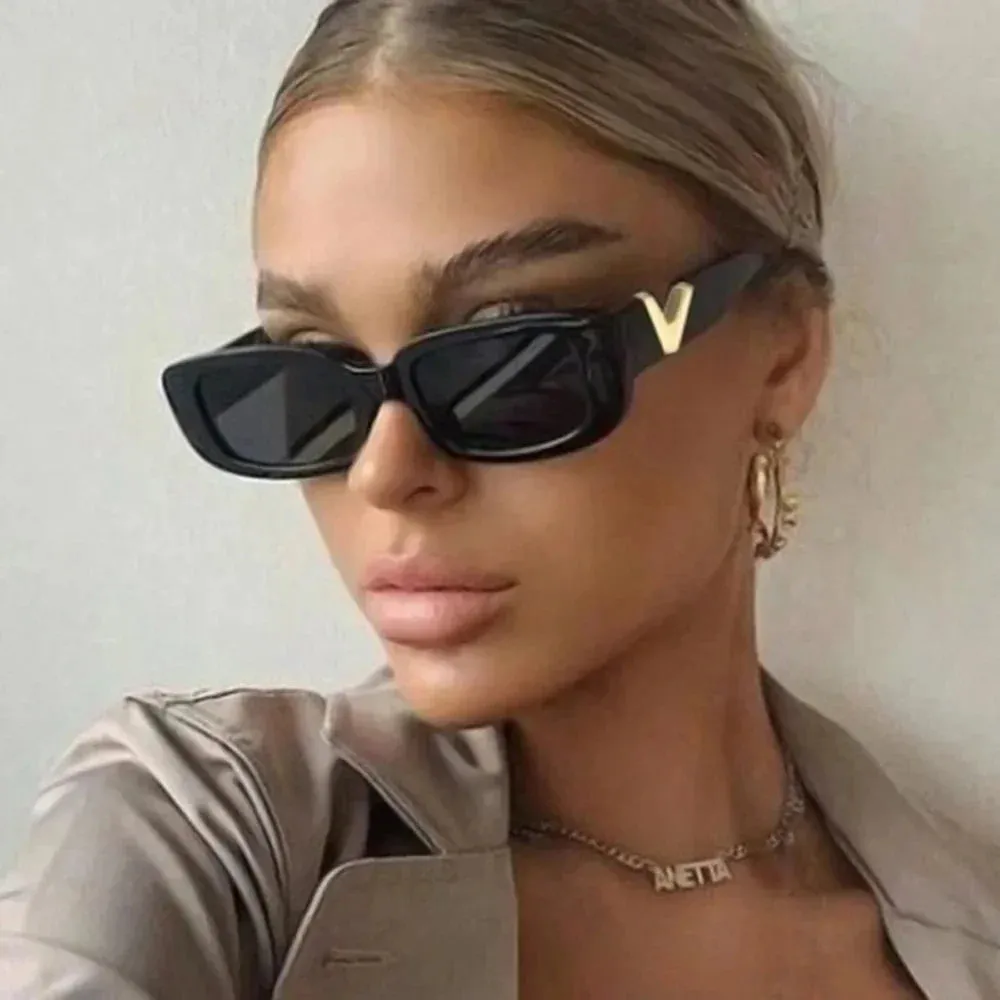 Valencia Rectangle Sunglasses  Chunky Vintage Frame UV400 Designer-Inspired Eyewear