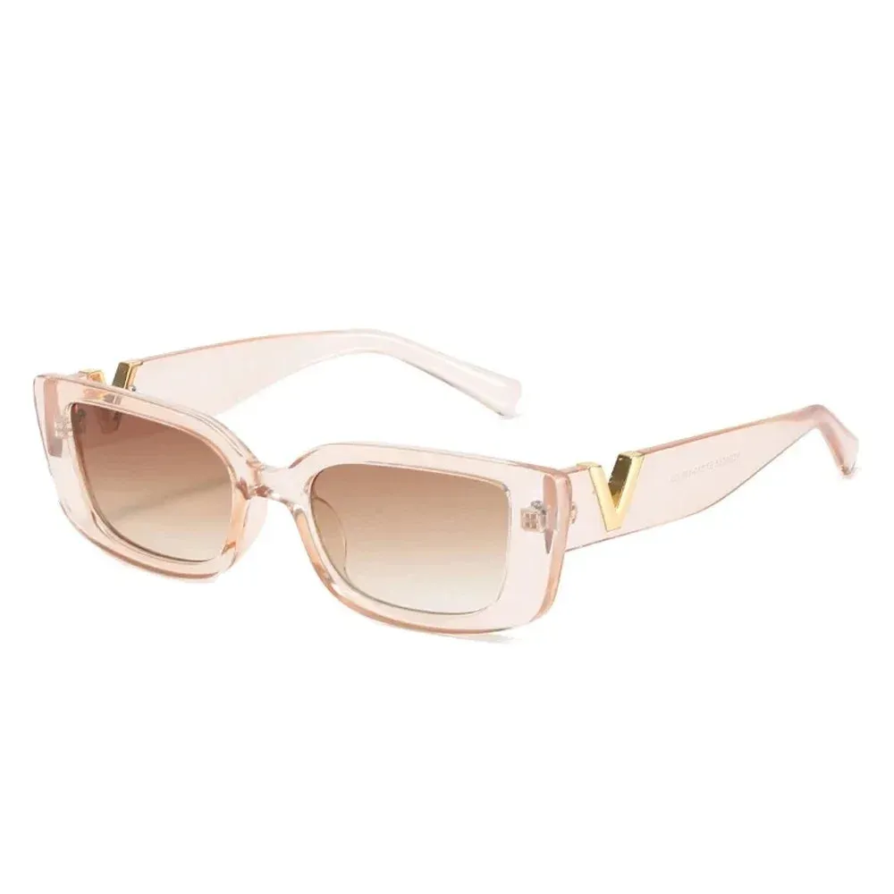 Valencia Rectangle Sunglasses  Chunky Vintage Frame UV400 Designer-Inspired Eyewear