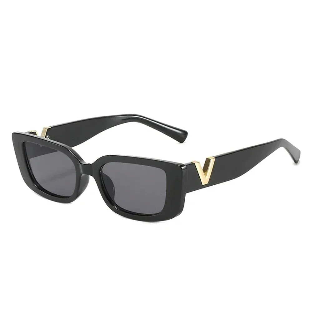 Valencia Rectangle Sunglasses  Chunky Vintage Frame UV400 Designer-Inspired Eyewear