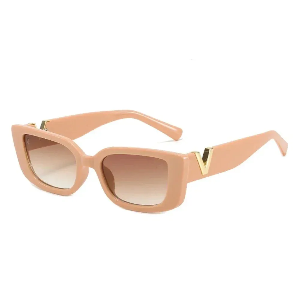 Valencia Rectangle Sunglasses  Chunky Vintage Frame UV400 Designer-Inspired Eyewear