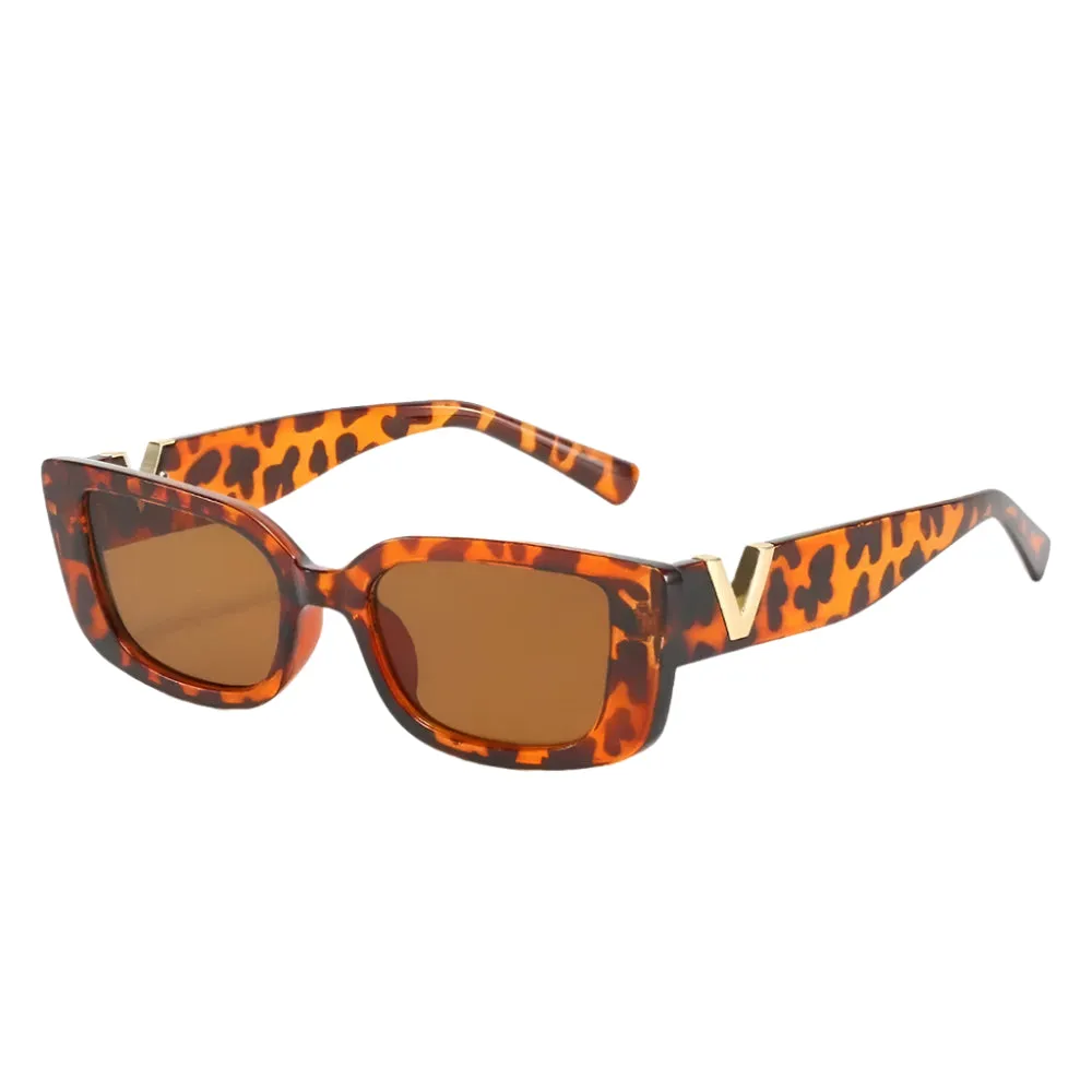 Valencia Rectangle Sunglasses  Chunky Vintage Frame UV400 Designer-Inspired Eyewear